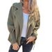 Elegant Wool Blend Notch Lapel Blazer With Button Closure & Faux Pockets – Versatile Women's Office & Casual Jacket_ecoleips.com