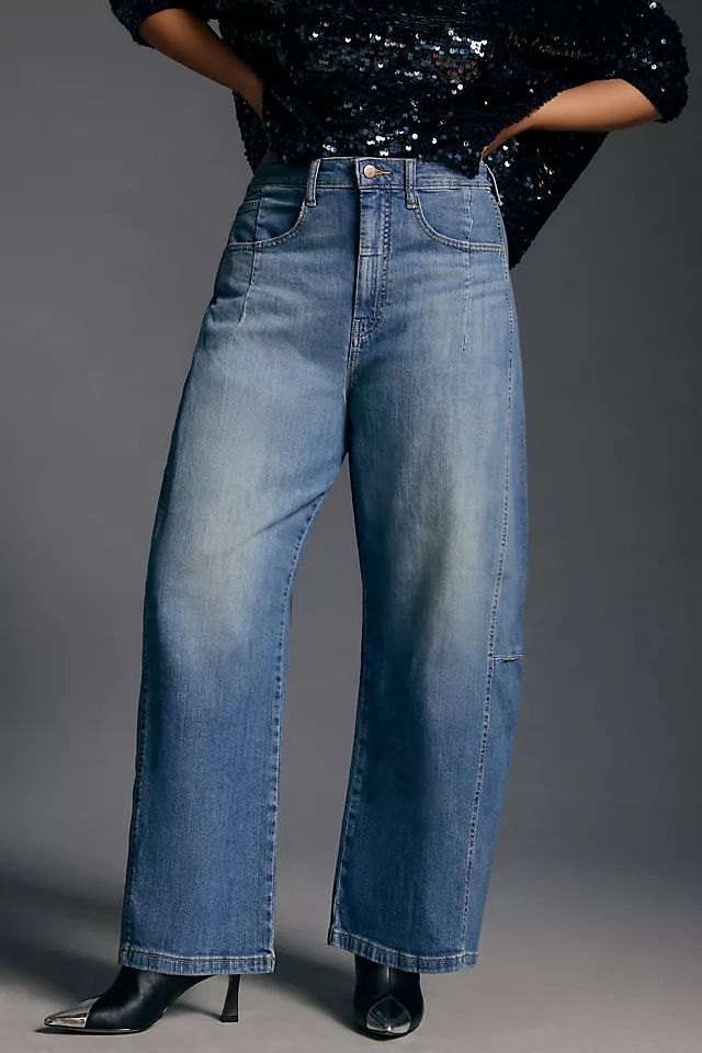 Women's High-Waisted Flared Jeans | Vintage Washed Denim | Loose Fit Wide Leg Pants For Everyday Comfort_ecoleips.com