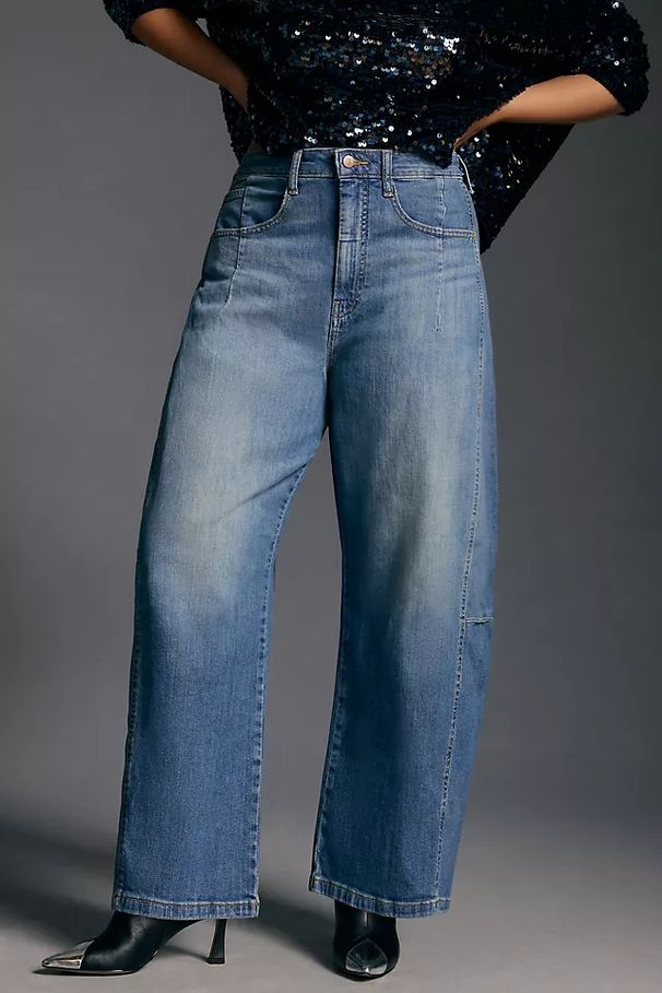 Women's High-Waisted Flared Jeans | Vintage Washed Denim | Loose Fit Wide Leg Pants For Everyday Comfort_ecoleips.com