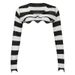 Aria Basics Aria Basics European And American Style Spicy Girl Color-block Striped Knitted Hollow-out Cardigan Sweater Women, 2023 Autumn New_ecoleips.com