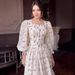 Style 2026 Square Neck Long Dress European And American Waist-Cinching Fairy Lace-Up New Floral Pattern Export_ecoleips.com