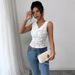 European And American Cross-border Ins 2026 Summer New Women's Sexy Lace V-neck Slim-fit Sleeveless Top_ecoleips.com