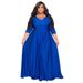 Women's Clothing Supply Large Size Fat Solid Color V Neck Sexy_ecoleips.com