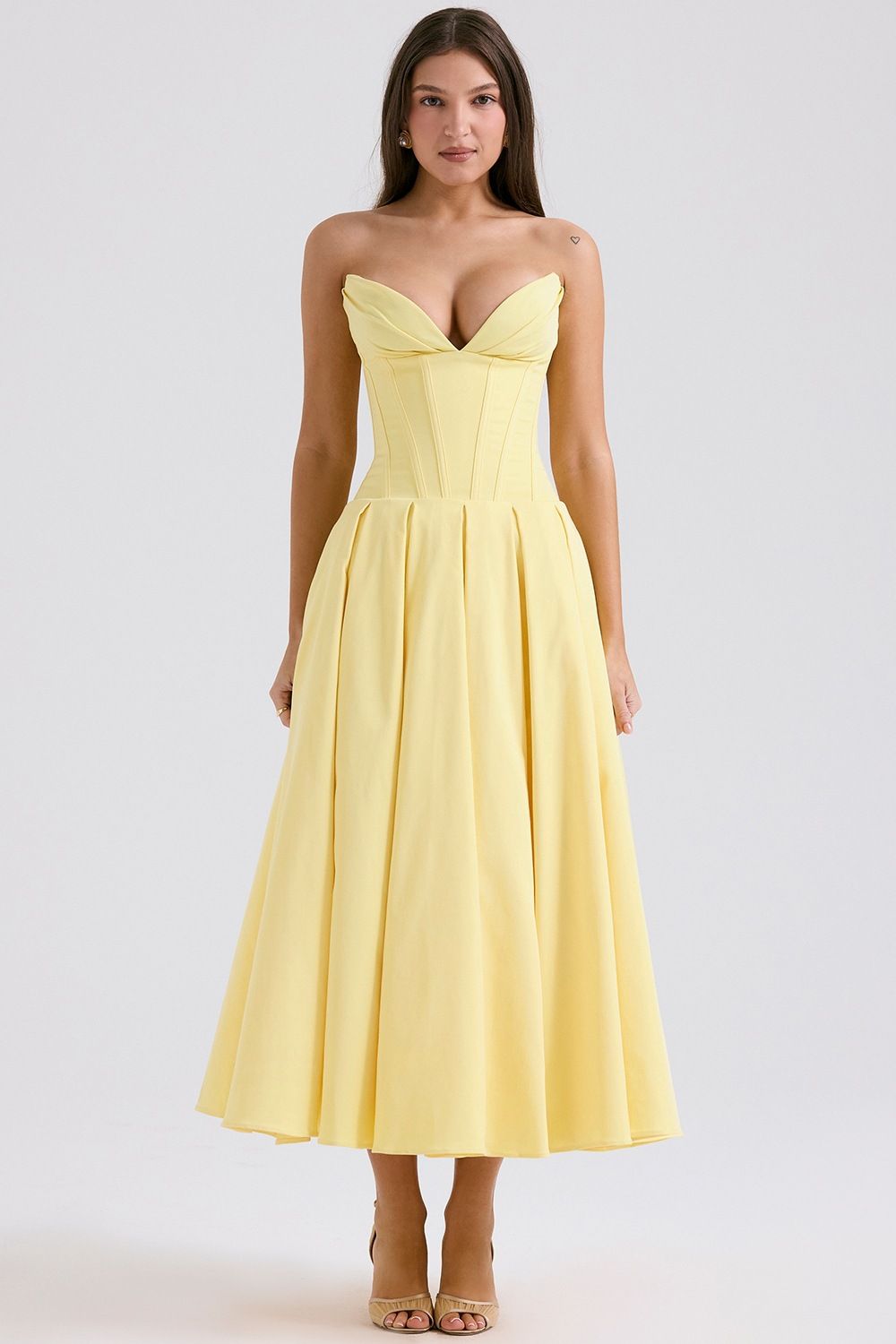 Women’s Clothing spring women's dress sexy hot girl sleeveless medium length solid color tube top dress female_ecoleips.com