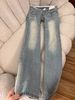 Aria Basics Vintage Washed Light-Colored Flared Jeans For Women, New Spring And Autumn Style, Lace Patchwork, Low Waist, Loose Fit,_ecoleips.com