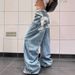 Y2K Retro Wide-Leg Jeans For Women – American Letter Print & Loose Fit (S-4XL, Bluish)_ecoleips.com
