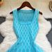 YuooMuoo Brand Fashion A-line Short Women Dress Elegant Y2K Geometric Knitted Summer Dress Female Harajuku Black Party Vestidos_ecoleips.com