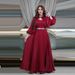 Verve MQ072 Muslim Women's Two-Piece Set With Rhinestones And Shiny Sequins Fashion Satin Abaya_ecoleips.com