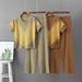 Women's Summer Knitted Set round Neck Short Sleeve Jacquard Top Wide Leg Pants Two Piece Fashion Casual European American Style_ecoleips.com