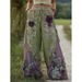 Elegant 3D Floral Print Straight Leg Women's Trousers Casual England Style Polyester Summer Pants Regular Fit_ecoleips.com