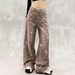 Women's Clothing Women's High-Waisted Straight Leg Jeans Loose Fit Slimming Wide Leg Denim With Starry Sky Rhinestone Print For Autumn_ecoleips.com