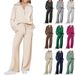 Women's Casual Zip-Up Hoodie & Wide-Leg Pants Set – Trendy Fall/Winter Loungewear (Black, Grey, Beige & More)_ecoleips.com