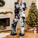 Women's Clothing Loose-Fit Button-Down Shirt & Pants Lounge Set – Breathable Polyester, 3D Printed Chinese-Inspired Design (S-6XL, 25 Colors)_ecoleips.com