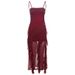 Cross-border European And American Style 2024 Summer New Women's Fashion Sexy Ruffled Patchwork Elegant Slit Dress_ecoleips.com