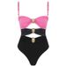 Women's Clothing New One Piece Swimsuit Female Gold Plated Round Button Decoration Three Color Hollow Splicing Sexy Swimsuit_ecoleips.com