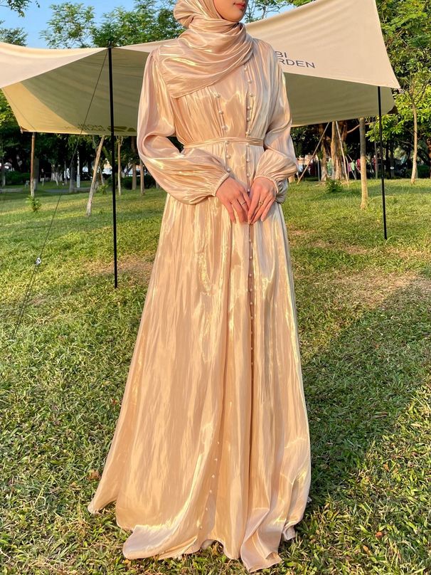Women's Clothing Muslim Clothing Streamer Yarn Hot Selling Dress Robe Middle East Evening Dress Abaya_ecoleips.com