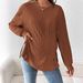 K New Maternity Wear Round Neck Long Sleeved Monochrome Top, Casual And Comfortable Maternity T-shirt. No Necklaces Or Other Accessories_ecoleips.com