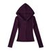 Autumn And Winter German Velvet Half-zipper Hooded Long-sleeved Sweater Female Spice Girl Slim-fitting Inner Top High Waist And Thin_ecoleips.com