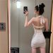 Sexy Women Halter Backless Slim V-neck Wrap White Party Night Mini Dress_ecoleips.com