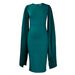 Women's Fashion Solid Color Round Neck Pleated Shawl Banquet Party Evening Dress Independent Website Foreign Trade D3303_ecoleips.com