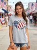 Patriotic Shirts For Women American Flag Shirt Faith Family Freedom Graphic Tee USA Star Stripes Tops_ecoleips.com