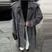 Classic Double-Breasted Long Wool Blend Coat, Oversized Trench Coat For Women, Fall Winter Casual Outerwear (Gray/Brown)_ecoleips.com