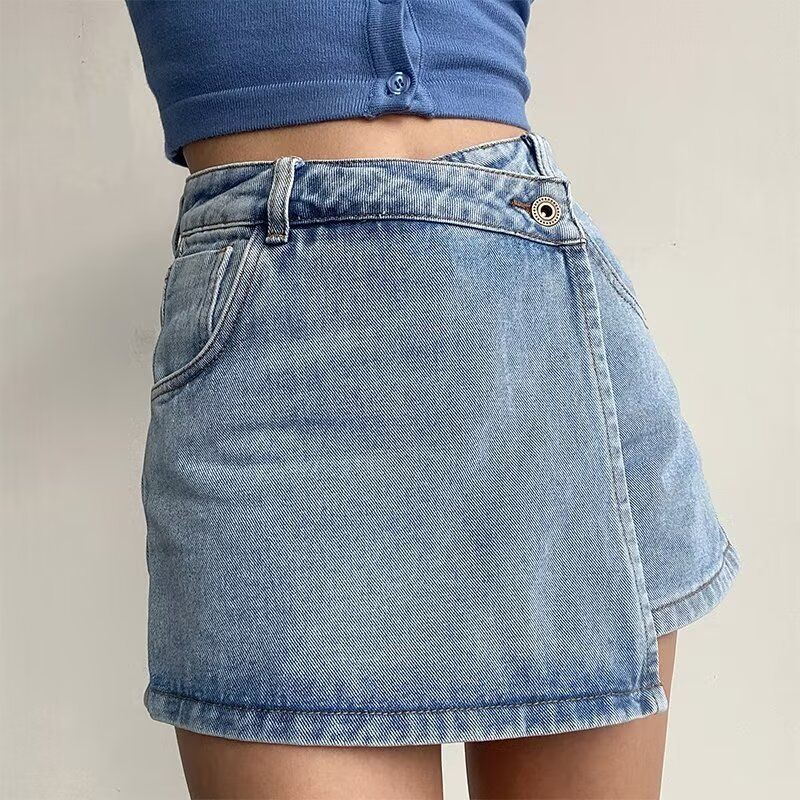 Women's Clothing High Waisted Button Denim Mini Skirt Women's Bodycon Stretchy Shorts Spring Summer Hot Girl Fashion_ecoleips.com