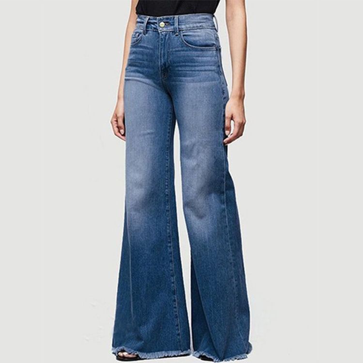 Women's Clothing Women's Jeans Slim Slim Bell Bottom Denim Trousers For Women_ecoleips.com
