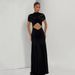 High-Waisted Fishtail Dress For Women Sexy Cutouts Cropped Design Evening Gown Fashion Spring Autumn Summer_ecoleips.com