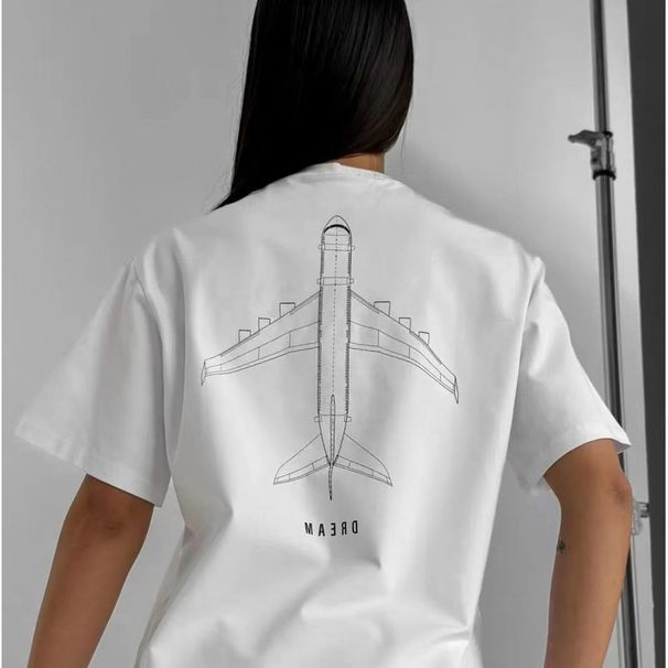 100% Cotton American Street Style Simple Letter Print Short Sleeve T-Shirt Unisex Summer Versatile Trendy Brand Top_ecoleips.com