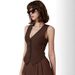 2025 New European And American Women's Fashionable Sleeveless Buttoned V-Neck Cropped Summer Tank Top Vest_ecoleips.com