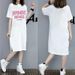 Summer Korean Letter Printing New Loose Short Sleeve Comfortable Women Maternity Dress_ecoleips.com