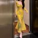 Elegant Temperament Mermaid 2025 Spring Summer New Fashion Sexy Strap Dress Cardigan Two-Piece Set For Women_ecoleips.com