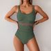 Women's Clothing New One Piece Swimsuit Women's One Piece Mesh Splicing Swimsuit Bikini Bikini_ecoleips.com