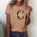Women's Breathable Cotton Polyester T-Shirt O-Neck Short Sleeve Casual Top for Commuter Ages 16-45 Fits True to Size_ecoleips.com