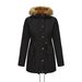 girl 2025 New Autumn Winter Fleece Parka Hooded With Fur Collar Waist-Cinching Mid-Length Thickened Cotton Coat For Women_ecoleips.com