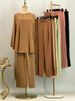 Hot Selling Arrivals Muslim Woman Tops And Pants Set Hight Quality Two Peice Set For Women Islamic Turkey Clothes Dubai Fashion_ecoleips.com