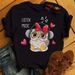 Spring/Summer Cross-Border Supply: Owl Print Oversized Loose-Fit Short-Sleeve Letter T-Shirt For Women_ecoleips.com