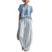 Women's Clothing 3D Patterned T-Shirt And Wide-Leg Pants Set, Batwing Sleeve Two-Piece Outfit For Casual Wear_ecoleips.com