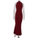Women's Clothing Fashion Sexy Banquet Red Carpet Dress Temperament Halter Neck Hip Fishtail Long Skirt Dress_ecoleips.com