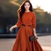 Fall 2026 New Pumpkin Orange Knitted Dress, Stunning Little Dress With A High-end Waist-cinching, Slimming French-style_ecoleips.com