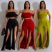 Women's Clothing Casual Suit Tube Top Split Wide Leg Pants_ecoleips.com