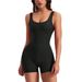 V Waist Hip Fitness Shorts Jumpsuit With Chest Pad Tight High Elastic Yoga Jumpsuit_ecoleips.com