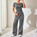 WG181 European And American Cross-border New Product Fashion Casual Two-piece Short-sleeve Sports Loose Wide-leg_ecoleips.com