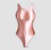 Women’s Clothing Tight Bodysuit Glossy Silk Solid Color Bottom Round Neck Bodysuit Body Shaping Silky High Fork Shebin Body Gymnastics Swimsuit_ecoleips.com