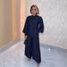 Women's Clothing Tie Strap Lantern Sleeve Shirt Wide Leg Pants Denim Two Piece Suit_ecoleips.com