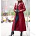 Women's Slim-Fit Button Leather Jacket – Long Coat Windbreaker (Black/Brown/Bluish/Maroon, Sizes S-4XL)_ecoleips.com