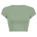 Women's Clothing Women's Basic Cropped T-Shirt Solid Color Round Neck Short Sleeve Style Dopamine Inducing Top_ecoleips.com