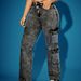 Aria Basics 2025 Cross-border European And American Women's Cargo Stretchy Multi-pocket Denim Black Long Pants, SMX Independent_ecoleips.com