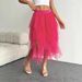 Women's Clothing Irregular Mesh Gauze Skirt For Women High Waist Mid-Length Slimming Versatile Spring New_ecoleips.com